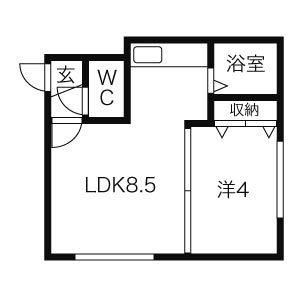 S-ING 2ND(1LDK/2階)の間取り写真