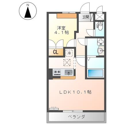 ラフィネ(1LDK/1階)の間取り写真