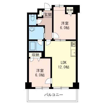 NATURA REGALO(2LDK/2階)の間取り写真