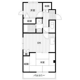 ボナール(2DK/4階)の間取り写真