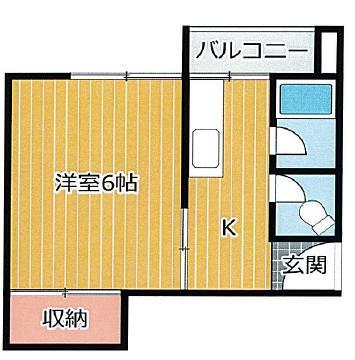 ハイツ16(1K/4階)の間取り写真
