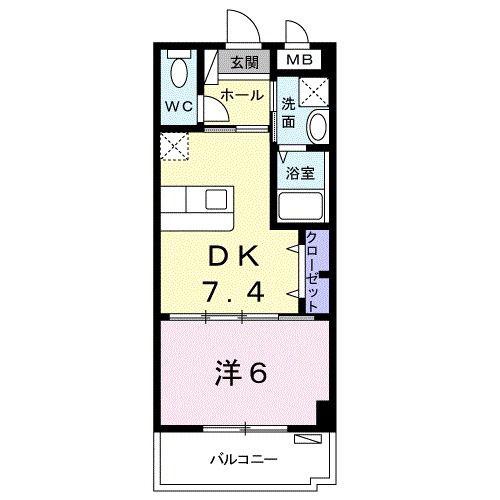 グランデ ハピネス(1DK/1階)の間取り写真