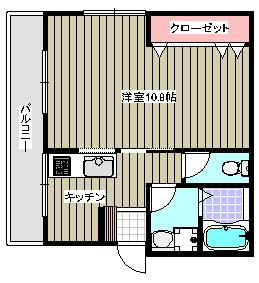 アルマーセン浮間舟渡(1K/2階)の間取り写真