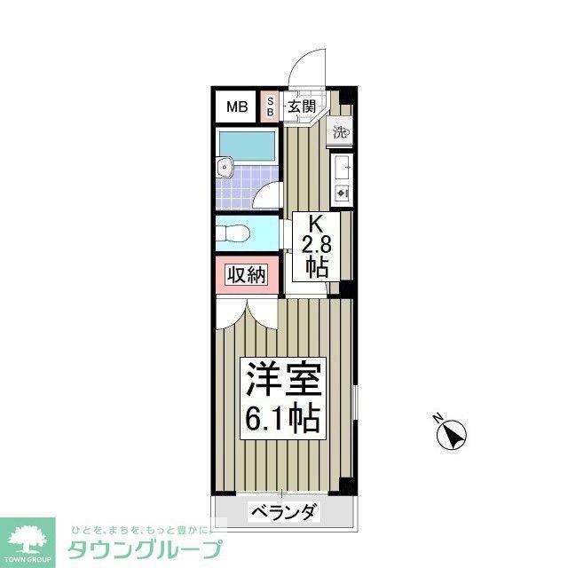 スプリングフィールドII(1K/1階)の間取り写真