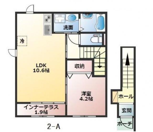 グランフェリス(1LDK/2階)の間取り写真