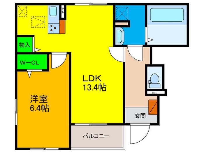 LUCE′S(1LDK/1階)の間取り写真
