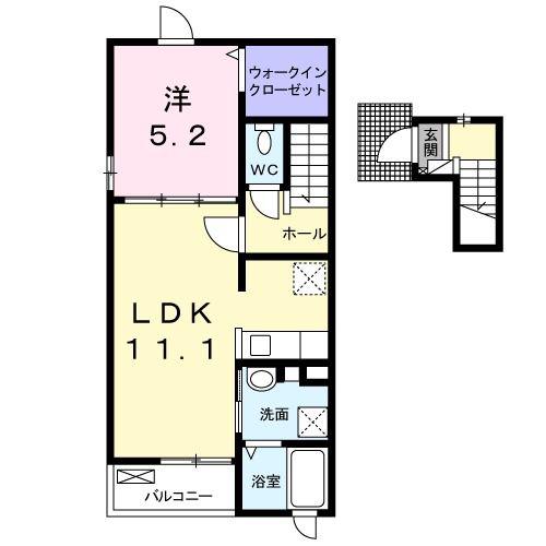 サンライズM(1LDK/2階)の間取り写真