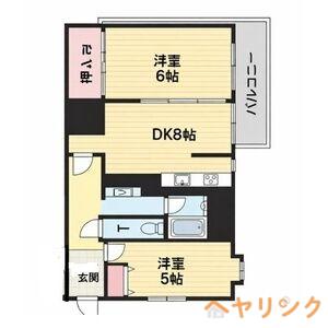 第2源グリーンハイツ(2DK/3階)の間取り写真