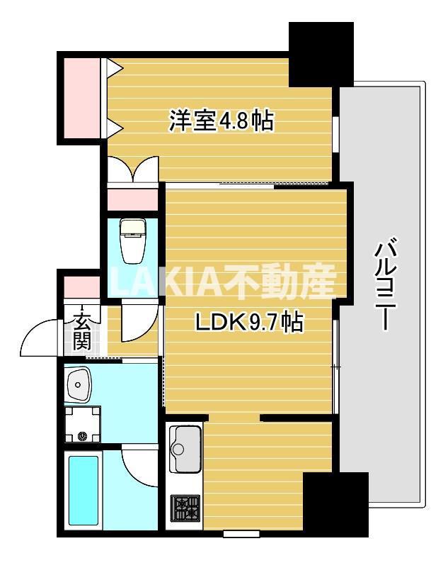 RJRプレシア南堀江(1LDK/5階)の間取り写真