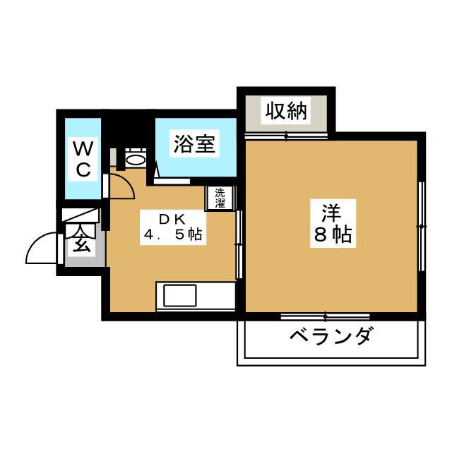 五香サンロードス(1DK/2階)の間取り写真