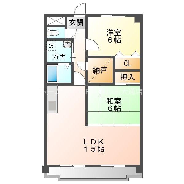 フィオーレ大山II(2SLDK/1階)の間取り写真