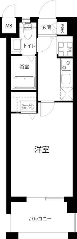エシッド天神南(1K/3階)の間取り写真