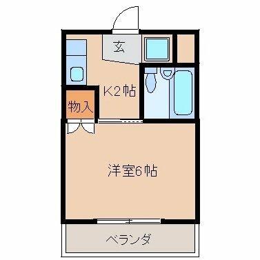 カクサンコーポ(1K/3階)の間取り写真