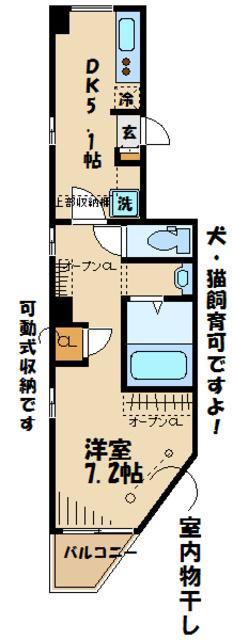 プチシャトレ(1K/3階)の間取り写真