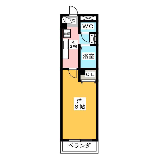 エクストリーム(1K/3階)の間取り写真