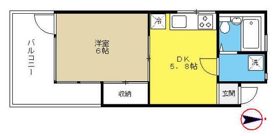 島幸目白ピソ(1DK/3階)の間取り写真