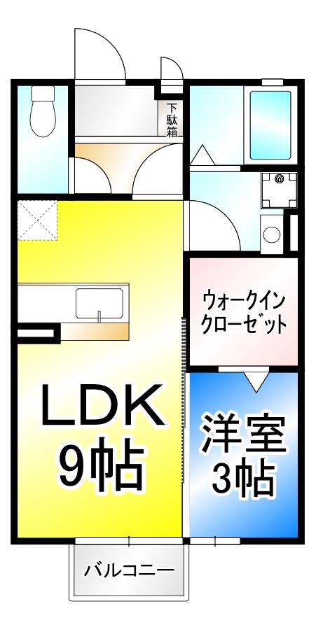 プレジール(1LDK/2階)の間取り写真