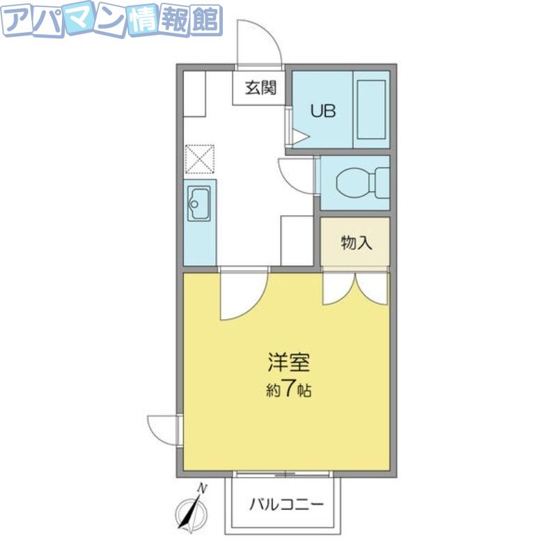 コーポバジル(1K/1階)の間取り写真