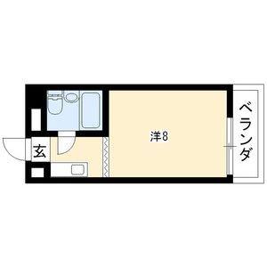 ビラ三秀植田(ワンルーム/2階)の間取り写真