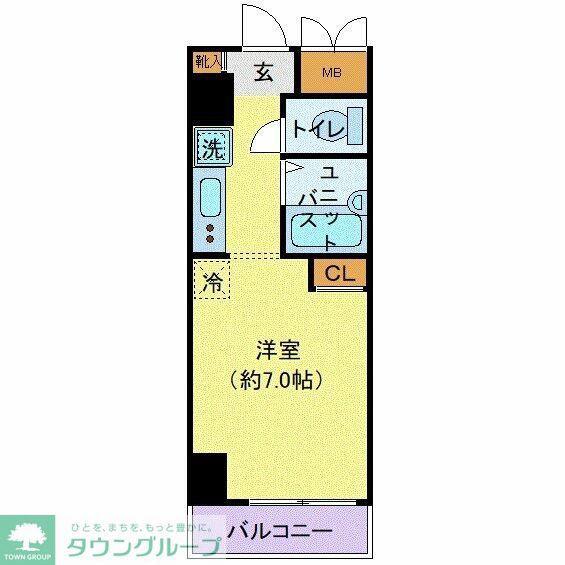アルス・ヤマナガ(ワンルーム/7階)の間取り写真