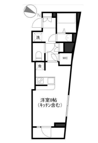 ラビエール東京(ワンルーム/2階)の間取り写真