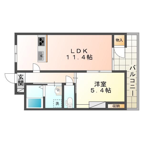 ロイヤルコーポ吉田(1LDK/1階)の間取り写真