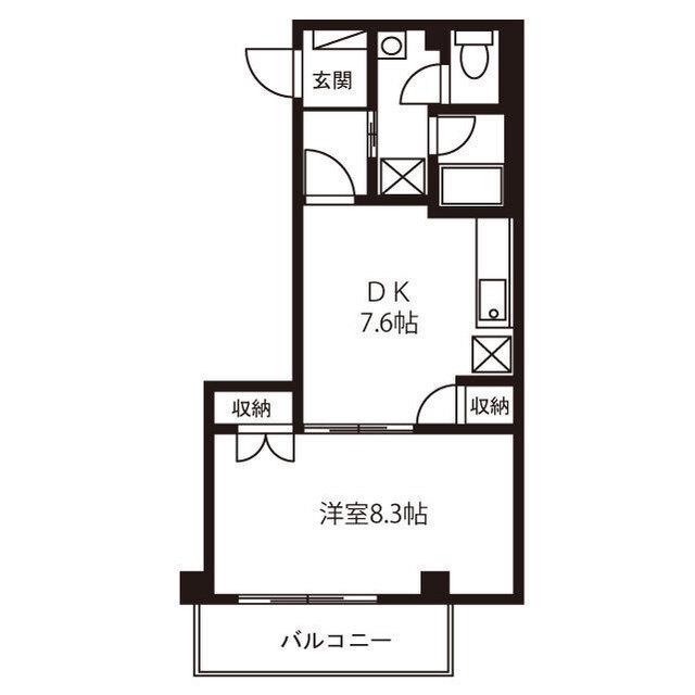 エクセレント(1DK/1階)の間取り写真