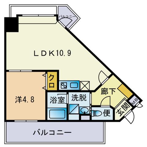 HF平尾レジデンス(1LDK/8階)の間取り写真