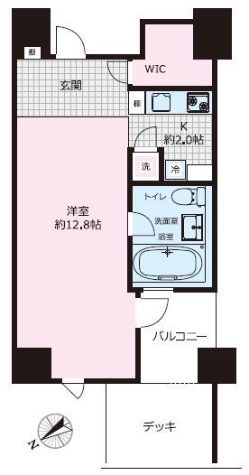 BLUE(1K/2階)の間取り写真