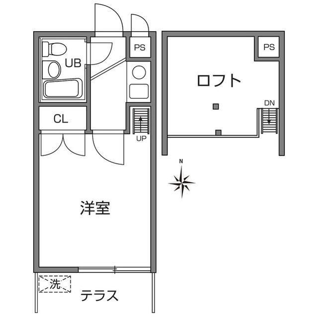 クレスト武蔵野(1K/1階)の間取り写真