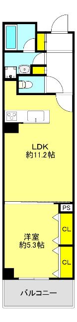 アーク緑橋(1LDK/2階)の間取り写真