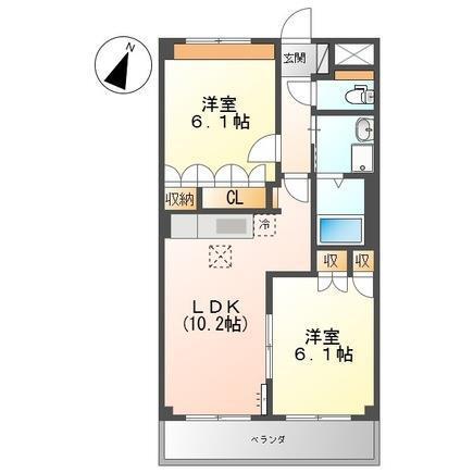 ラングウッド(2LDK/1階)の間取り写真