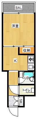 JPアパートメント東淀川VI(1K/1階)の間取り写真