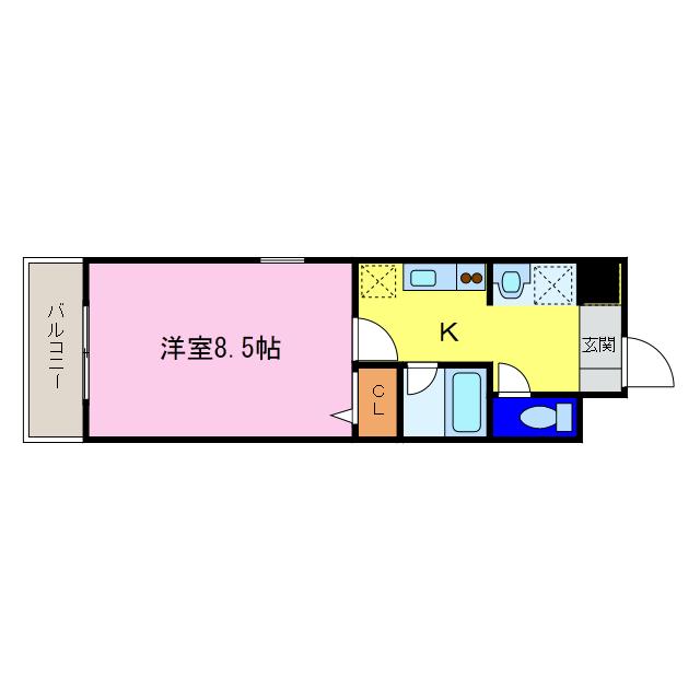 KLEIN WOHNEN(1K/2階)の間取り写真