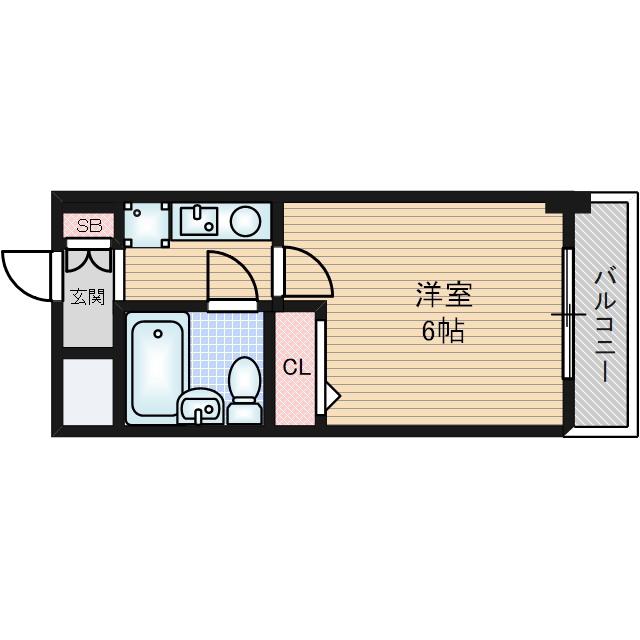 エスリード神戸(1K/6階)の間取り写真