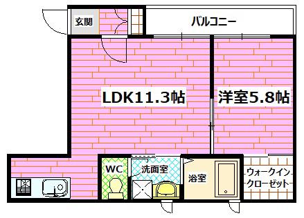 アビダシオン桃山(1LDK/3階)の間取り写真