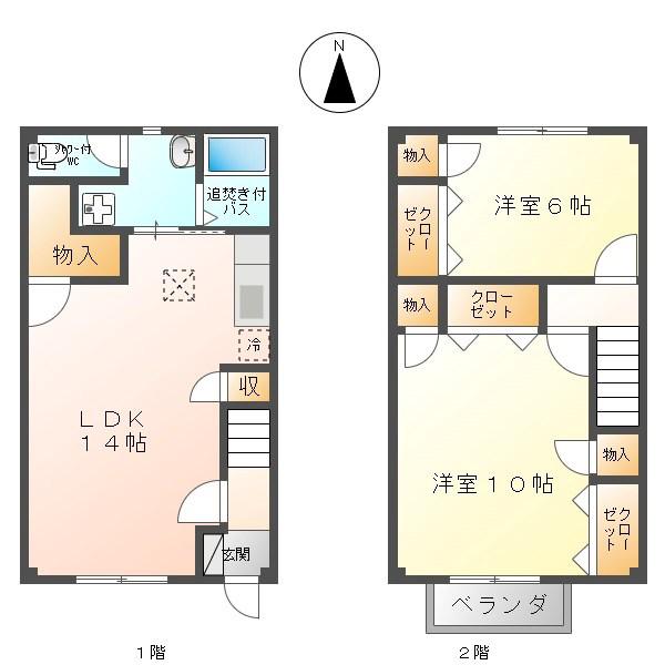 ベラビスタA棟(2LDK/1階)の間取り写真