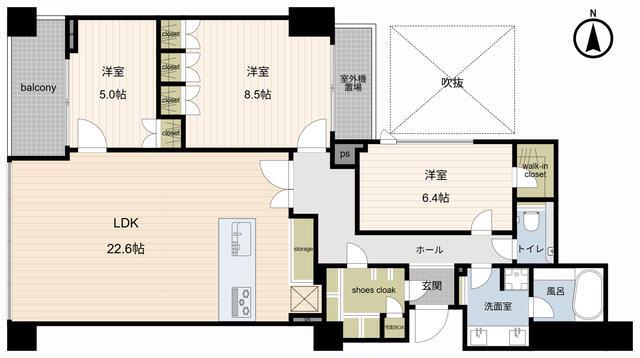 ブランズ自由が丘(3LDK/1階)の間取り写真