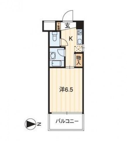 シャルマン三篠(1K/2階)の間取り写真