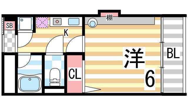 ケイ キュービック(1K/7階)の間取り写真