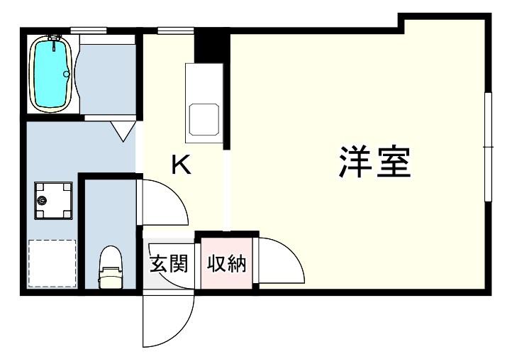 シャトー篠原台(1K/4階)の間取り写真