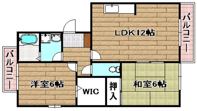 ハイアーグラウンドB棟(2LDK/3階)の間取り写真