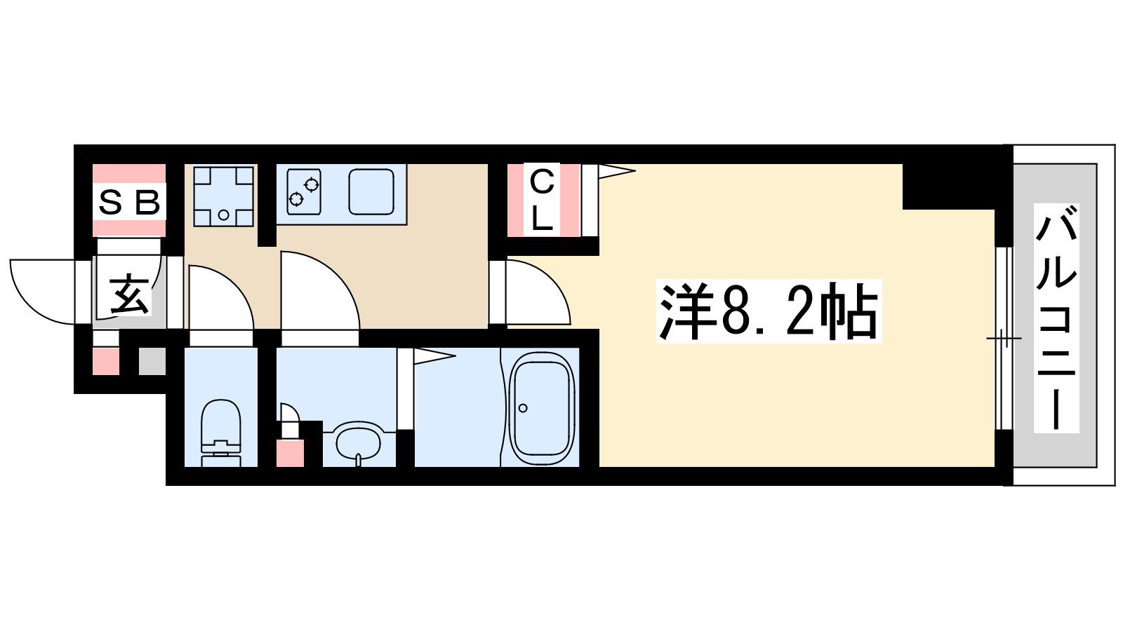 トパーズ江坂(1K/3階)の間取り写真
