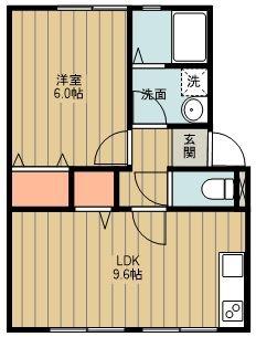 上砂グリーンハイツ(1LDK/1階)の間取り写真