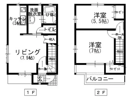 プレミアム(2LDK/1階)の間取り写真