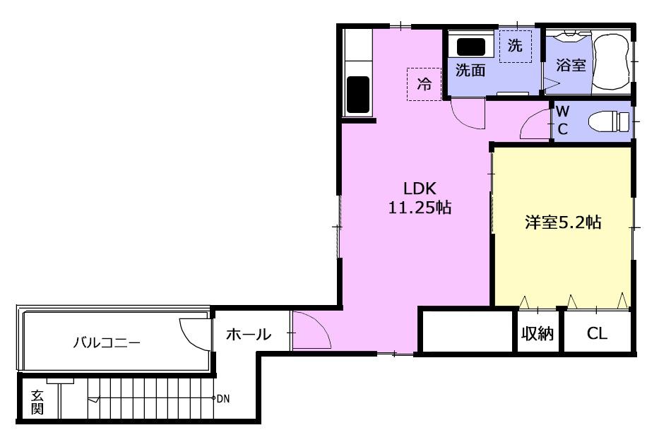 ニトカフェ(1LDK/2階)の間取り写真