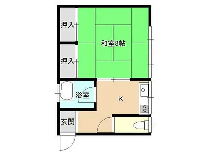 BAMBOO VILLAGE(1K/2階)の間取り写真