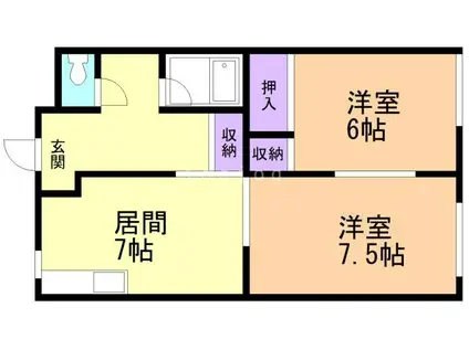 マンション甲田(2DK/3階)の間取り写真