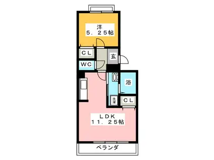 カーサコモダ天カ須賀(1LDK/2階)の間取り写真