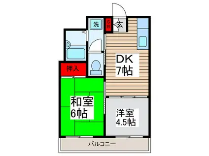 レジデンスおとめ(2DK/3階)の間取り写真